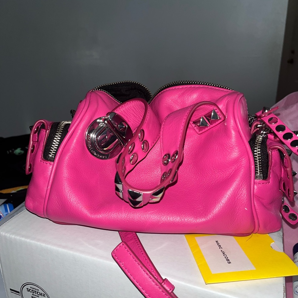 Marc Jacobs Studded Pushlock Mini Satchel – Magenta, Used, Great Shape - Picture 16 of 16